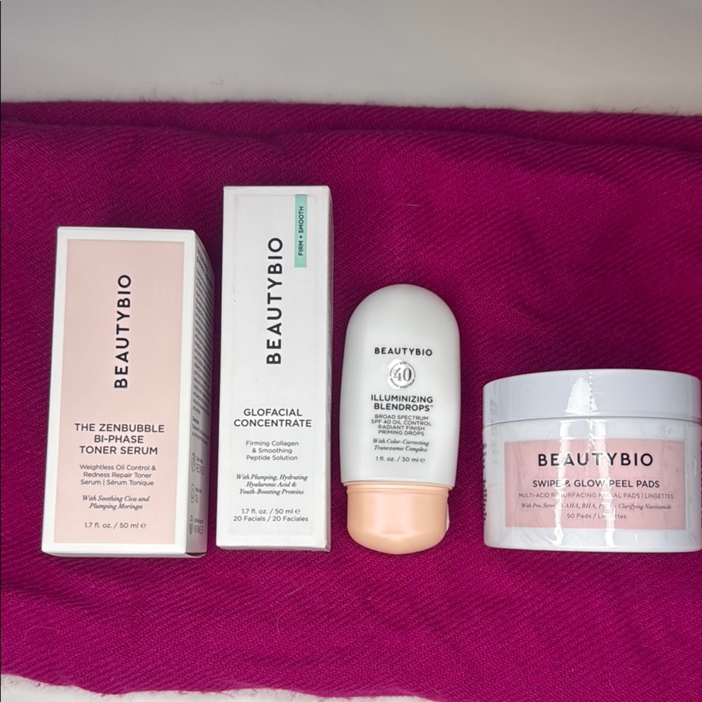 BEAUTY BIO - Toner Serum, Glofacial Concentrate, Illuminizing Drops, & Glow Pads